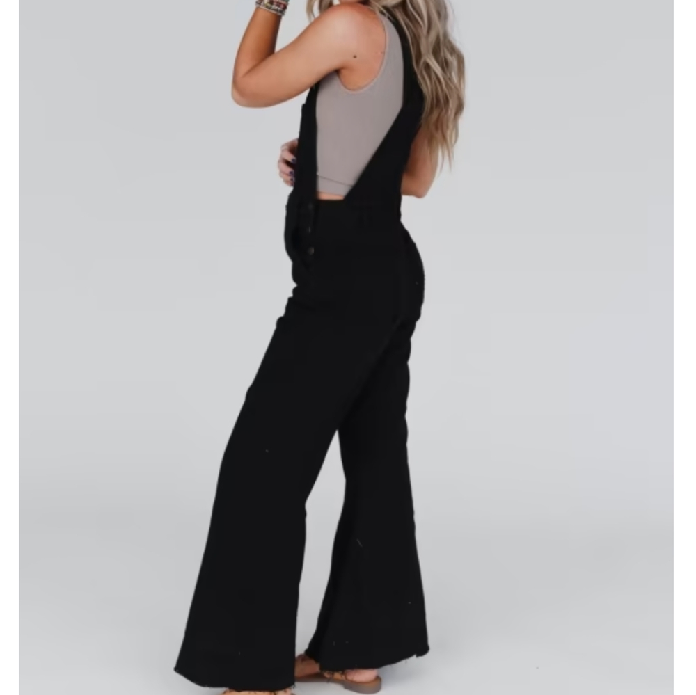 NWT MILLY DISTRESSED HEM WIDE LEG OVERALL 1 left! Price is firm - Picture 3 of 9